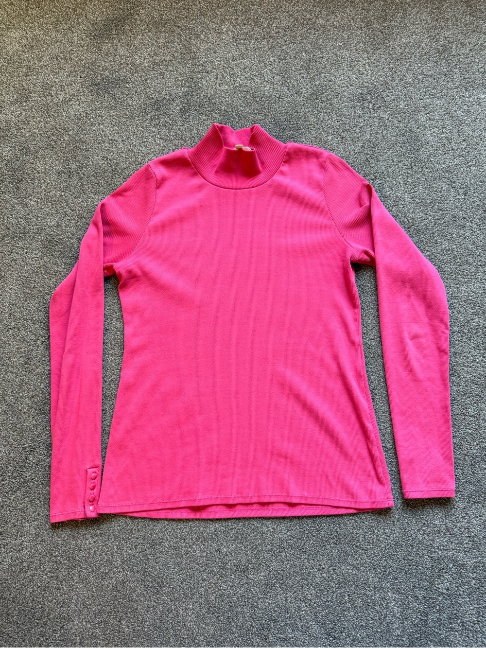 Sezane Hot Pink Long Sleeve Mock Neck Top